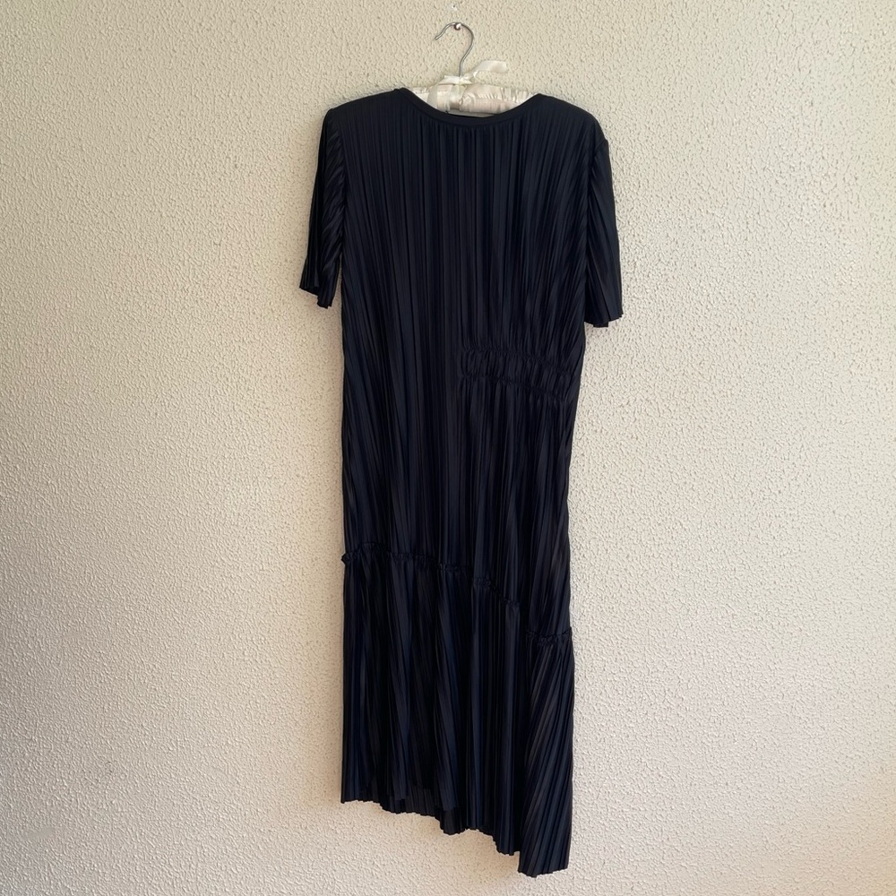 Zara Black Asymmetrical Pleated Dress